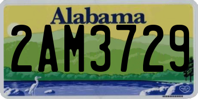 AL license plate 2AM3729