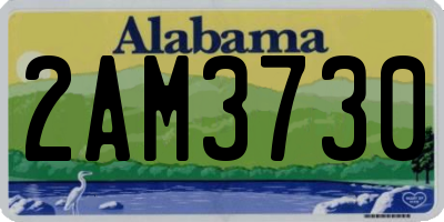 AL license plate 2AM3730