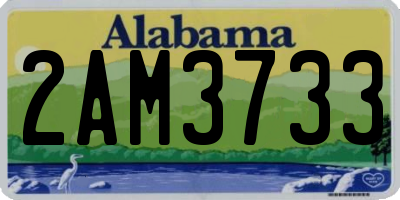 AL license plate 2AM3733