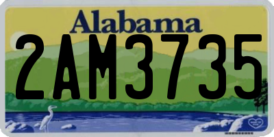 AL license plate 2AM3735