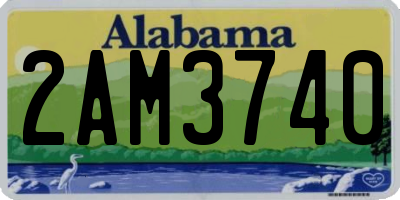 AL license plate 2AM3740