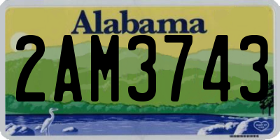 AL license plate 2AM3743