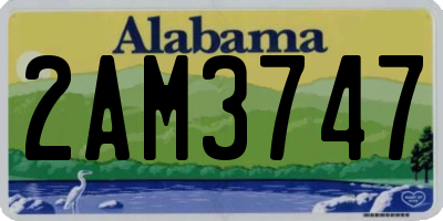 AL license plate 2AM3747