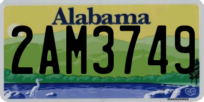 AL license plate 2AM3749