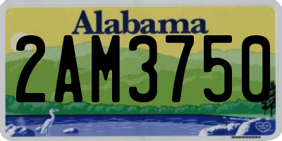 AL license plate 2AM3750