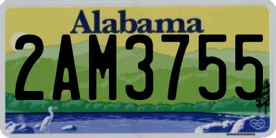 AL license plate 2AM3755