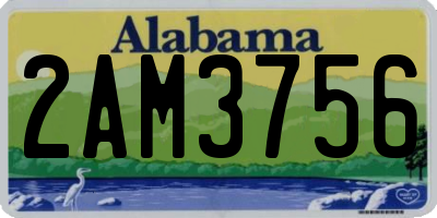 AL license plate 2AM3756