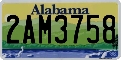 AL license plate 2AM3758