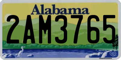 AL license plate 2AM3765