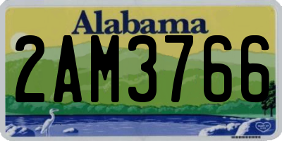 AL license plate 2AM3766