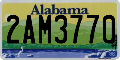 AL license plate 2AM3770