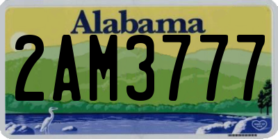 AL license plate 2AM3777