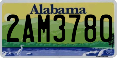 AL license plate 2AM3780
