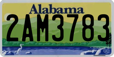 AL license plate 2AM3783