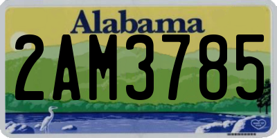 AL license plate 2AM3785