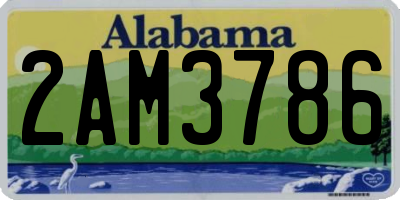 AL license plate 2AM3786