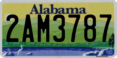 AL license plate 2AM3787