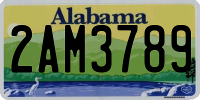 AL license plate 2AM3789