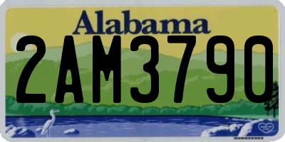AL license plate 2AM3790