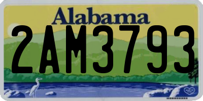 AL license plate 2AM3793