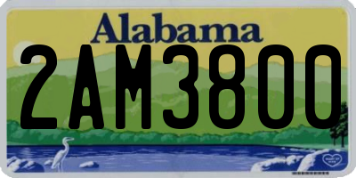 AL license plate 2AM3800