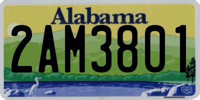 AL license plate 2AM3801