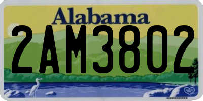 AL license plate 2AM3802