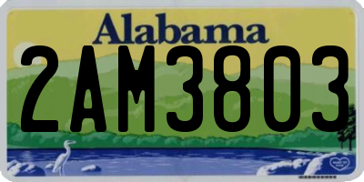 AL license plate 2AM3803