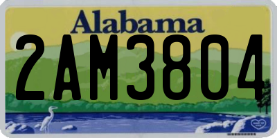 AL license plate 2AM3804