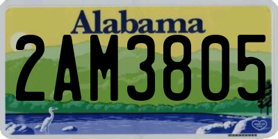 AL license plate 2AM3805