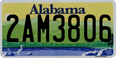 AL license plate 2AM3806