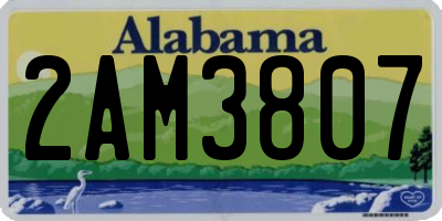 AL license plate 2AM3807