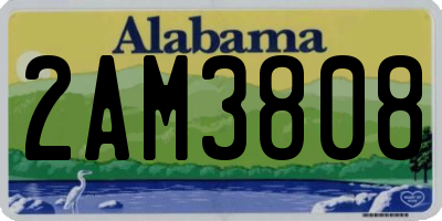 AL license plate 2AM3808