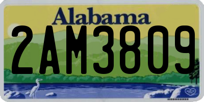 AL license plate 2AM3809