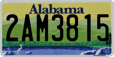 AL license plate 2AM3815