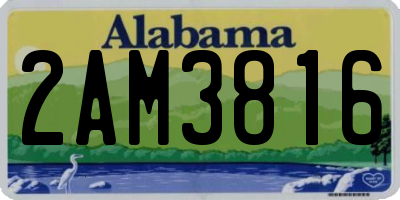 AL license plate 2AM3816