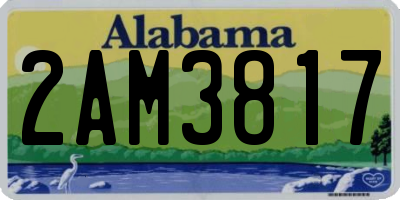 AL license plate 2AM3817