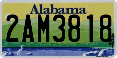 AL license plate 2AM3818
