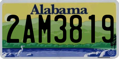 AL license plate 2AM3819