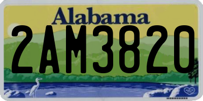 AL license plate 2AM3820