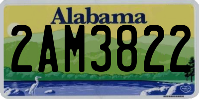 AL license plate 2AM3822