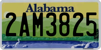 AL license plate 2AM3825