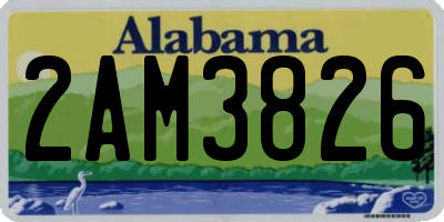 AL license plate 2AM3826