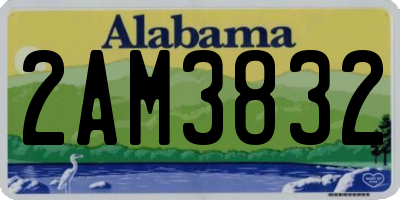 AL license plate 2AM3832