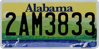 AL license plate 2AM3833