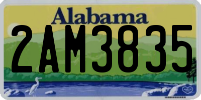 AL license plate 2AM3835