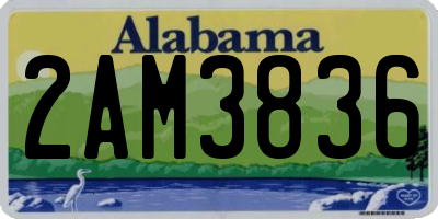 AL license plate 2AM3836
