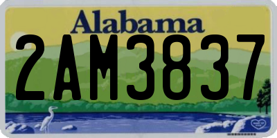 AL license plate 2AM3837