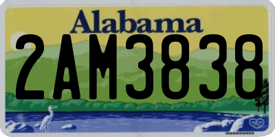 AL license plate 2AM3838