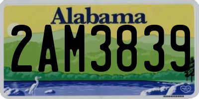 AL license plate 2AM3839